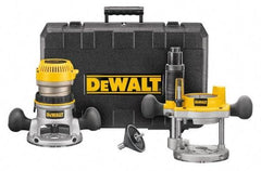 DeWALT - 1.75 hp, 24,500 RPM, Fixed Plunge Combination Router Kit - 11 Amps, 1/4 and 1/2 Inch Collet - Apex Tool & Supply