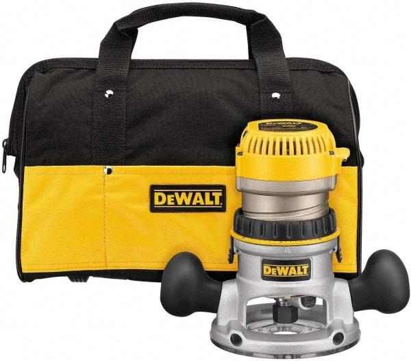 DeWALT - 2.25 hp, 8,000 to 24,000 RPM, Fixed Base Router Kit - 12 Amps, 1/4 and 1/2 Inch Collet - Apex Tool & Supply