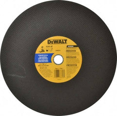 DeWALT - 14" Aluminum Oxide Cutoff Wheel - 7/64" Thick, 1" Arbor, 4,300 Max RPM, Use with Stationary Tools - Apex Tool & Supply
