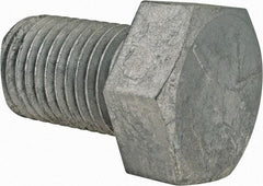 Value Collection - 1-1/4 - 7 UNC, 2" Length Under Head Hex Head Cap Screw - Fully Threaded, Grade 5 Steel, Hot Dipped Galvanized Finish, 1-7/8" Hex - Apex Tool & Supply