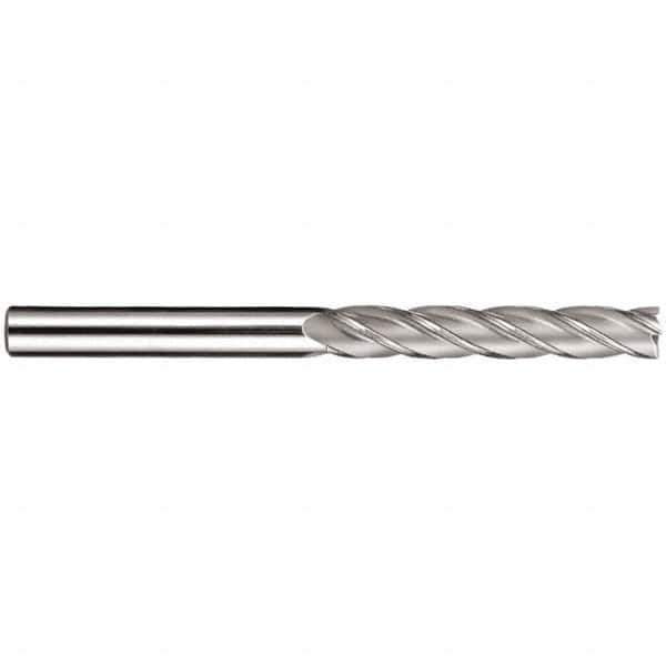 SGS - 1", 3" LOC, 1" Shank Diam, 6" OAL, 4 Flute, Solid Carbide Square End Mill - Single End, TiN Finish, Spiral Flute, 30° Helix, Centercutting, Right Hand Cut, Right Hand Flute, Series 1EL - Apex Tool & Supply