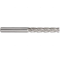 SGS - 1", 3" LOC, 1" Shank Diam, 6" OAL, 4 Flute, Solid Carbide Square End Mill - Single End, TiN Finish, Spiral Flute, 30° Helix, Centercutting, Right Hand Cut, Right Hand Flute, Series 1EL - Apex Tool & Supply
