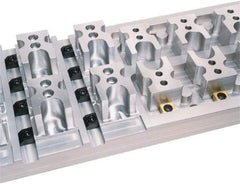 Mitee-Bite - 0.85" OAL x 3/4" Overall Width, Standard Grip Nose, Steel Manual Edge Clamp - 0.43" High, 6mm Socket Cap Screw Slot, 0.024" Travel - Apex Tool & Supply