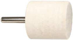 Value Collection - 1-1/2" Diam, 1/4" Shank Diam, Cylinder Shaped Mounted Bob - Medium Density, 1-1/2" Head Length, Wool Felt - Apex Tool & Supply