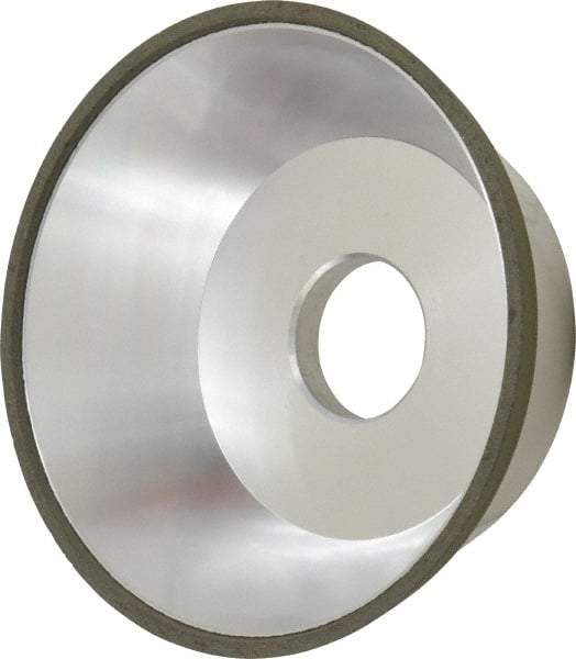 Made in USA - 5" Diam, 1-1/4" Hole Size, 1-3/4" Overall Thickness, 100 Grit, Type 11 Tool & Cutter Grinding Wheel - Fine Grade, Diamond - Apex Tool & Supply