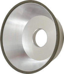 Made in USA - 5" Diam, 1-1/4" Hole Size, 1-3/4" Overall Thickness, 100 Grit, Type 11 Tool & Cutter Grinding Wheel - Fine Grade, Diamond - Apex Tool & Supply