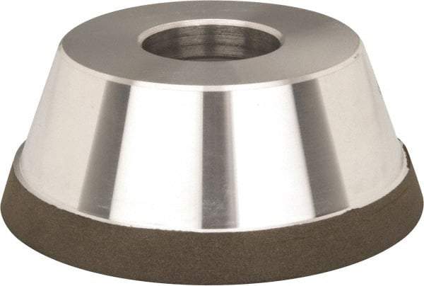 Made in USA - 3-3/4" Diam, 1-1/2" Hole Size, 1-1/2" Overall Thickness, 220 Grit, Type 11 Tool & Cutter Grinding Wheel - Very Fine Grade, Diamond, N Hardness - Apex Tool & Supply