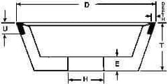 Made in USA - 5" Diam, 1-1/4" Hole Size, 1-3/4" Overall Thickness, 120 Grit, Type 11 Tool & Cutter Grinding Wheel - Fine Grade, CBN - Apex Tool & Supply