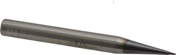 RobbJack - 1/32" Diam, 1/32" LOC, 2 Flute Solid Carbide Ball End Mill - AlTiN Finish, Single End, 2-1/2" OAL, 1/4" Shank Diam, Spiral Flute - Apex Tool & Supply