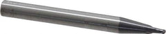 RobbJack - 3/32" Diam, 3/32" LOC, 2 Flute Solid Carbide Ball End Mill - AlTiN Finish, Single End, 2-1/2" OAL, 1/4" Shank Diam, Spiral Flute - Apex Tool & Supply