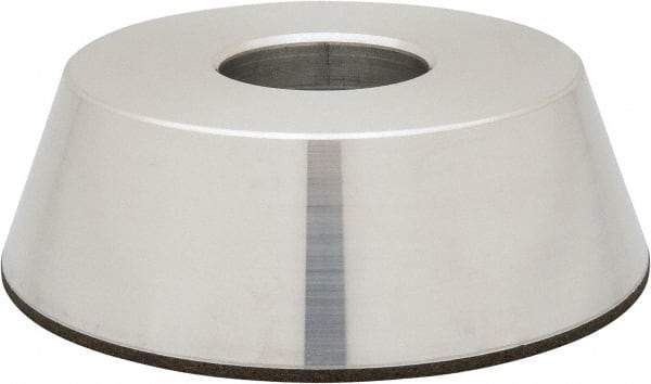 Made in USA - 4" Diam, 1-1/4" Hole Size, 1-1/4" Overall Thickness, 100 Grit, Type 11 Tool & Cutter Grinding Wheel - Fine Grade, Diamond - Apex Tool & Supply