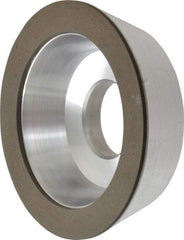 Made in USA - 4" Diam, 1-1/4" Hole Size, 1-1/4" Overall Thickness, 220 Grit, Type 11 Tool & Cutter Grinding Wheel - Very Fine Grade, Diamond - Apex Tool & Supply