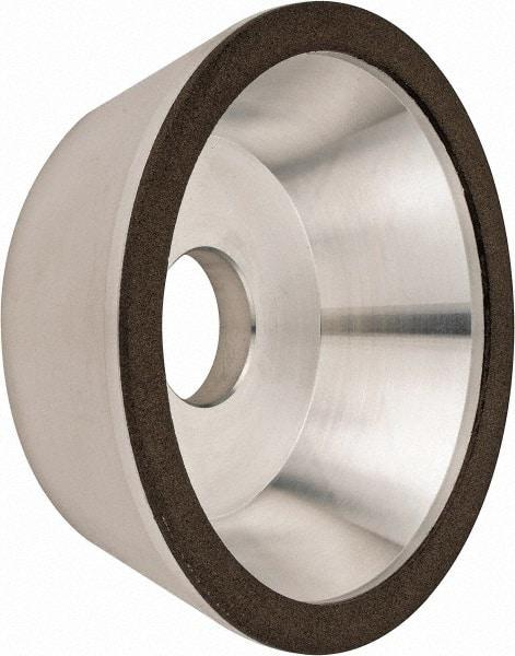 Made in USA - 5" Diam, 1-1/4" Hole Size, 1-3/4" Overall Thickness, 100 Grit, Type 11 Tool & Cutter Grinding Wheel - Fine Grade, Diamond - Apex Tool & Supply
