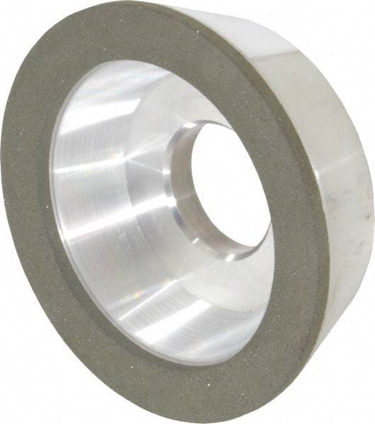 Made in USA - 4" Diam, 1-1/4" Hole Size, 1-1/4" Overall Thickness, 100 Grit, Type 11 Tool & Cutter Grinding Wheel - Fine Grade, Diamond - Apex Tool & Supply