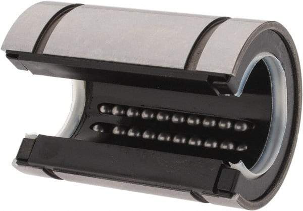 Thomson Industries - 20mm ID, Open Linear Bearing with Two Integral Wipers - 1.26" Overall Height, 32mm OD - Apex Tool & Supply