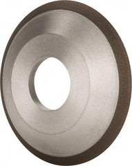 Made in USA - 4" Diam, 1-1/4" Hole Size, 1/2" Overall Thickness, 220 Grit, Type 12 Tool & Cutter Grinding Wheel - Very Fine Grade, Diamond - Apex Tool & Supply