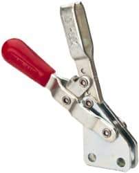 De-Sta-Co - 100 Lb Holding Capacity, Vertical Handle, Manual Hold Down Toggle Clamp - 55° Handle Movement, 100° Bar Opening, U-Bar, Straight Base, Electro-Plated Zinc, Carbon Steel - Apex Tool & Supply