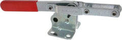 De-Sta-Co - 1,200 Lb Capacity, Horizontal, U-Bar, Flanged Base, Carbon Steel Pull Action Latch Clamp - 3.38" Drawing Movement, 9.49" OAL, Straight Handle - Apex Tool & Supply