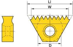 Kennametal - 0.75mm Pitch, Internal Thread, ISO Standard, STN KC635M Grade Thread Mill Insert - Carbide, TiAlN Coating - Apex Tool & Supply
