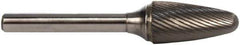 M.A. Ford - 3mm Cut Diam, 6mm Shank Diam, Tree with Radius Head Single Cut Burr - Carbide, Radius End, 12.7mm LOC, 50mm OAL - Apex Tool & Supply