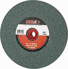 Camel Grinding Wheels - 80 Grit Silicon Carbide Bench & Pedestal Grinding Wheel - 6" Diam x 1" Hole x 1" Thick, 4456 Max RPM, I Hardness, Medium Grade , Vitrified Bond - Apex Tool & Supply