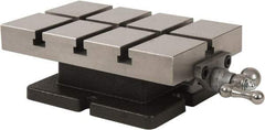 Palmgren - 6" Table Width x 10 Table Length, 6" Longitudinal Travel, Slide Machining Table - 3-1/2" Overall Height, One Longitudinal T Slot, 7-5/8" Base Length x 6-3/8" Base Width - Apex Tool & Supply