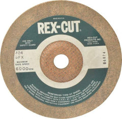 Cratex - 24 Grit, 7" Wheel Diam, 3/16" Wheel Thickness, 7/8" Arbor Hole, Type 27 Depressed Center Wheel - Aluminum Oxide, Compatible with Angle Grinder - Apex Tool & Supply