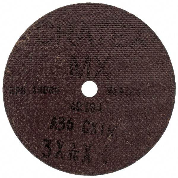 Cratex - 3" Diam 1/4" Hole 36 Grit Fiber Disc - Very Coarse Grade, Aluminum Oxide - Apex Tool & Supply