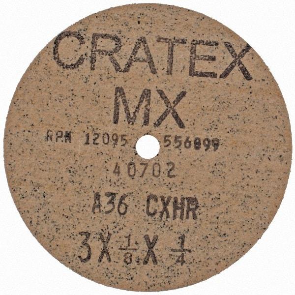 Cratex - 3" Diam 1/4" Hole 36 Grit Fiber Disc - Very Coarse Grade, Aluminum Oxide - Apex Tool & Supply