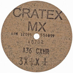 Cratex - 3" Diam 1/4" Hole 36 Grit Fiber Disc - Very Coarse Grade, Aluminum Oxide - Apex Tool & Supply