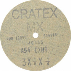 Cratex - 3" Diam 1/4" Hole 54 Grit Fiber Disc - Coarse Grade, Aluminum Oxide - Apex Tool & Supply