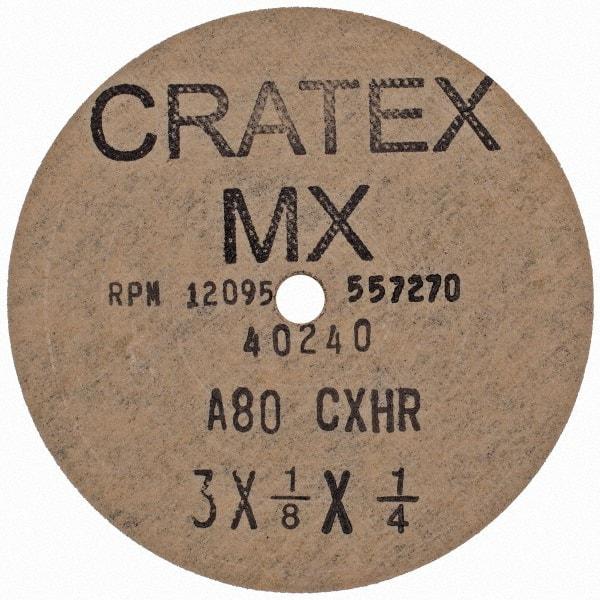 Cratex - 3" Diam 1/4" Hole 80 Grit Fiber Disc - Medium Grade, Aluminum Oxide - Apex Tool & Supply