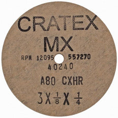Cratex - 3" Diam 1/4" Hole 80 Grit Fiber Disc - Medium Grade, Aluminum Oxide - Apex Tool & Supply