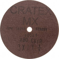 Cratex - 3" Diam 1/4" Hole 80 Grit Fiber Disc - Medium Grade, Aluminum Oxide - Apex Tool & Supply