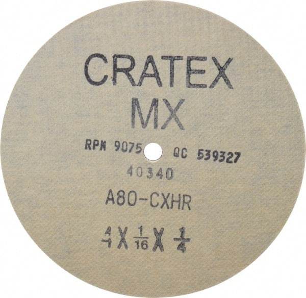Cratex - 4" Diam 1/4" Hole 80 Grit Fiber Disc - Medium Grade, Aluminum Oxide - Apex Tool & Supply