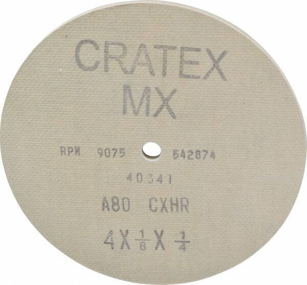 Cratex - 4" Diam 1/4" Hole 80 Grit Fiber Disc - Medium Grade, Aluminum Oxide - Apex Tool & Supply