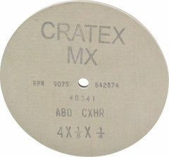 Cratex - 4" Diam 1/4" Hole 80 Grit Fiber Disc - Medium Grade, Aluminum Oxide - Apex Tool & Supply