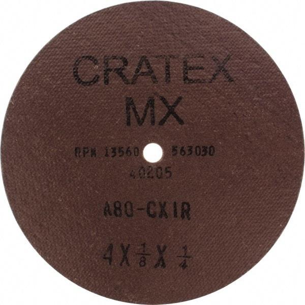 Cratex - 4" Diam 1/4" Hole 80 Grit Fiber Disc - Medium Grade, Aluminum Oxide - Apex Tool & Supply