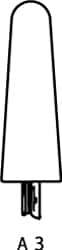 Cratex - 1" Head Diam x 2-3/4" Thickness, A3, Tree End, Aluminum Oxide Mounted Point - Medium Grade, 80 Grit, 10,730 RPM - Apex Tool & Supply
