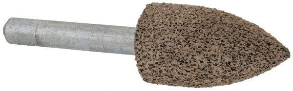 Cratex - 11/16" Head Diam x 1-1/4" Thickness, A12, Pointed Tree End, Aluminum Oxide Mounted Point - Very Coarse Grade, 36 Grit, 27,370 RPM - Apex Tool & Supply