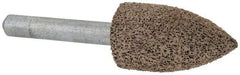 Cratex - 11/16" Head Diam x 1-1/4" Thickness, A12, Pointed Tree End, Aluminum Oxide Mounted Point - Very Coarse Grade, 36 Grit, 27,370 RPM - Apex Tool & Supply