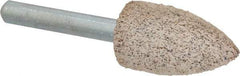 Cratex - 11/16" Head Diam x 1-1/4" Thickness, A12, Pointed Tree End, Aluminum Oxide Mounted Point - Very Coarse Grade, 36 Grit, 27,370 RPM - Apex Tool & Supply