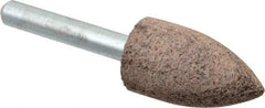 Cratex - 11/16" Head Diam x 1-1/4" Thickness, A12, Pointed Tree End, Aluminum Oxide Mounted Point - Very Coarse Grade, 36 Grit, 27,370 RPM - Apex Tool & Supply