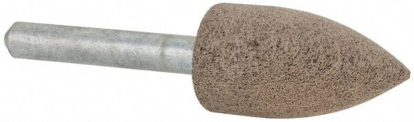 Cratex - 11/16" Head Diam x 1-1/4" Thickness, A12, Pointed Tree End, Aluminum Oxide Mounted Point - Medium Grade, 80 Grit, 27,370 RPM - Apex Tool & Supply