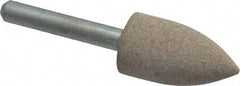Cratex - 11/16" Head Diam x 1-1/4" Thickness, A12, Pointed Tree End, Aluminum Oxide Mounted Point - Medium Grade, 80 Grit, 27,370 RPM - Apex Tool & Supply