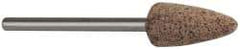 Cratex - 3/8" Head Diam x 3/4" Thickness, B52, Pointed End, Aluminum Oxide Mounted Point - Very Coarse Grade, 36 Grit, 21,000 RPM - Apex Tool & Supply