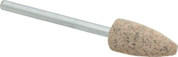 Cratex - 3/8" Head Diam x 3/4" Thickness, B52, Pointed End, Aluminum Oxide Mounted Point - Very Coarse Grade, 36 Grit, 21,000 RPM - Apex Tool & Supply