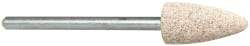 Cratex - 3/8" Head Diam x 3/4" Thickness, B52, Pointed End, Aluminum Oxide Mounted Point - Medium Grade, 80 Grit, 21,000 RPM - Apex Tool & Supply