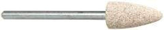 Cratex - 3/8" Head Diam x 3/4" Thickness, B52, Pointed End, Aluminum Oxide Mounted Point - Medium Grade, 80 Grit, 21,000 RPM - Apex Tool & Supply