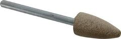 Cratex - 3/8" Head Diam x 3/4" Thickness, B52, Pointed End, Aluminum Oxide Mounted Point - Medium Grade, 80 Grit, 21,000 RPM - Apex Tool & Supply